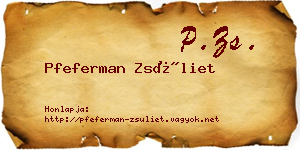 Pfeferman Zsüliet névjegykártya